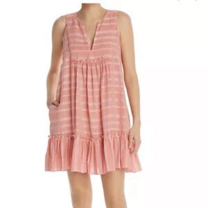 Lemlem Taytu Bib Peach Dress Resortwear Beachy
